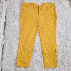 Old Navy pixie yellow daisy print floral pants size 16 XL